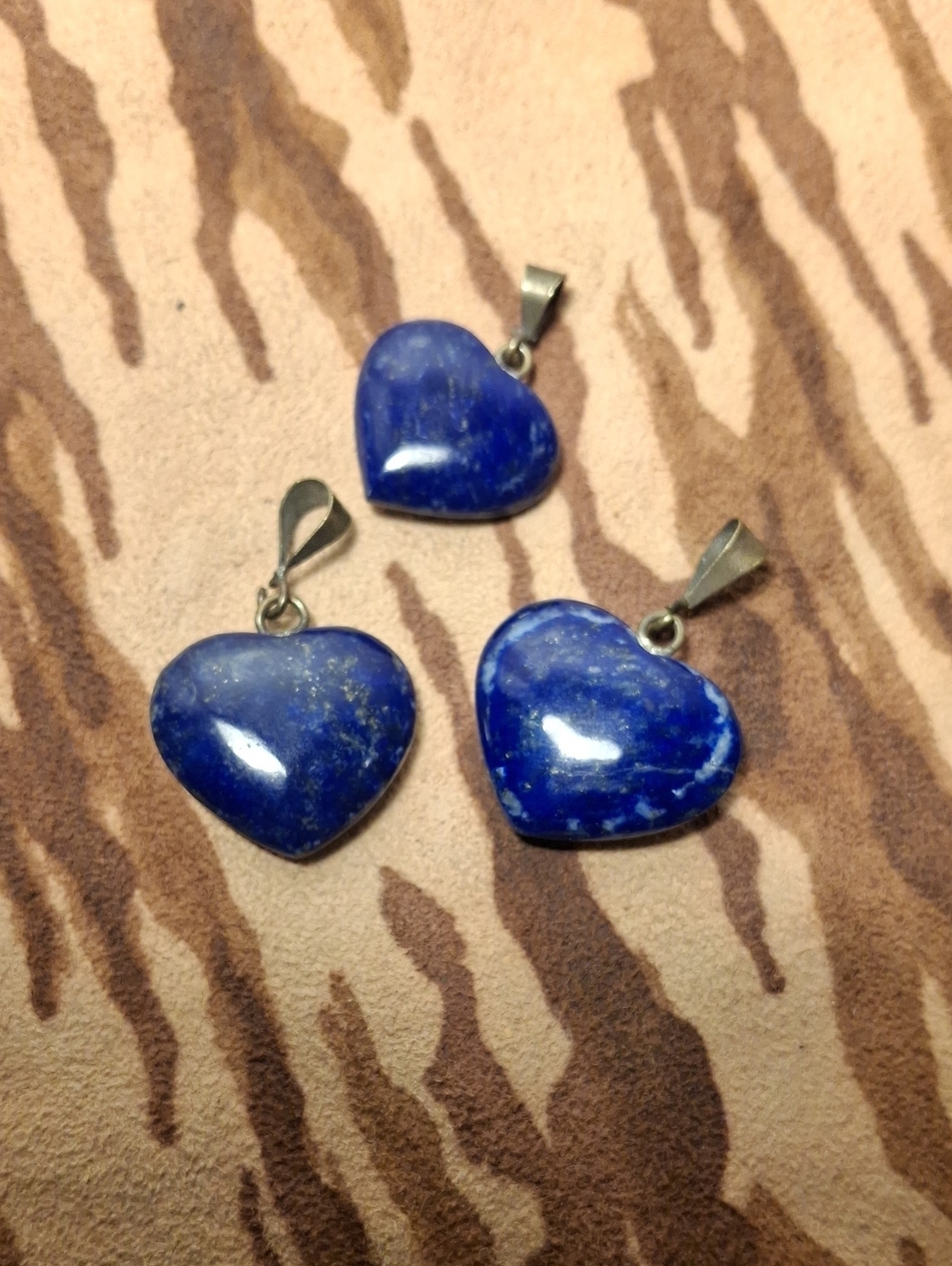 3 Blue Lapis Heart Pendant - Unbranded